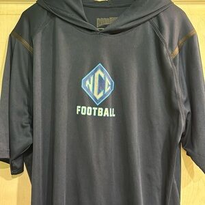 Unisex Pennant sports wear shirt with hoodie size XL/Dark blue in color